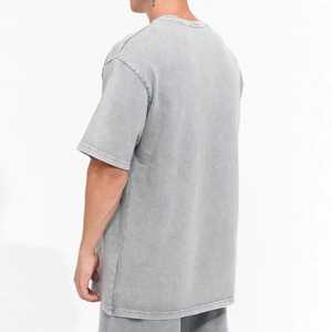 Premium Quality 100% Cotton Knitted Lightweight Short Sleeve Oversized T-<b>Shirt</b> for Men Solid Color Custom Logo Front Sun Faded - Product Image 6