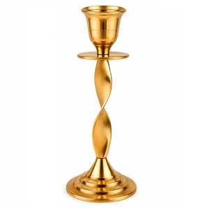 Candelabro de Latón Antiguo Martillado KRAFT WORLD, Portavelas Cónicos, Decoración del Hogar, Diseño Metálico Duradero, Clásico Moderno - Product Image 6