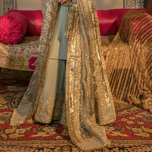 Robe de mariée de créateur pakistanais, tenue de mariée, ensembles Gharara, robe Sharara, Gharara en mousseline, best-seller 2025 - Product Image 5