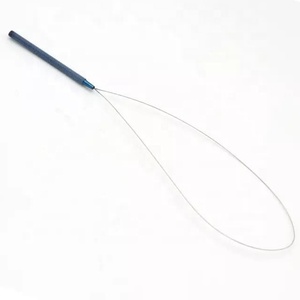 Pinzas para Extensiones de Cabello de Acero Inoxidable con Mango Azul, para Micro Anillos y Abridor, Uso Profesional, Logotipo Personalizado, con Gancho y Bucle - Product Image 4
