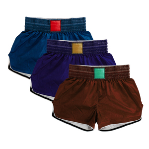 กางเกงมวยไทย MMA แห้งเร็ว ใส่สบายสำหรับผู้ชาย สีน้ำเงิน เปิดข้าง ยืดได้สี่ทิศทาง สำหรับศิลปะการต่อสู้ แบบสั่งทำ - Product Image 4