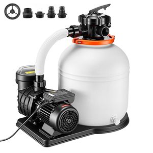 Pompa Filtro a Sabbia per Piscina Fuori Terra Trifase 0,75 HP 4400 GPH Preassemblata con Nucleo Antiperdita - Product Image 1
