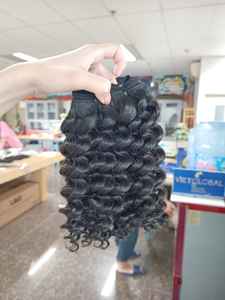 100% cheveux humains vietnamiens bruts couleur noire naturelle bouclés profonds pour Machine Double trame 6 "-34" cheveux vierges VIETGLOBAL HAIR - Product Image 2