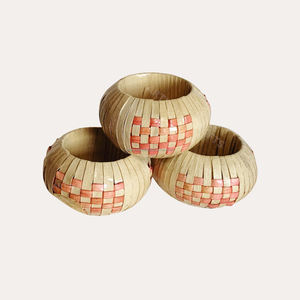 Porte-ronds de serviette en bambou personnalisé écologique pour la maison cuisine salle à manger dîners - Product Image 4