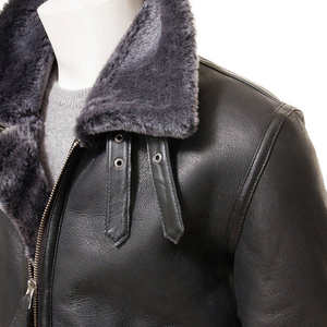 Veste d'hiver slim fit tendance pour homme, respirante, en cuir véritable, designs OEM, style streetwear - Product Image 5