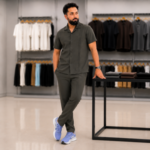 Conjunto Deportivo para Hombre en Verde Oliva con Rayas – Tela Premium, Traje Deportivo Informal para Correr y Pantalones Deportivos para Uso Diario - Product Image 4