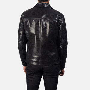 Chaqueta de Cuero Genuino para Hombre, Ecológica, Transpirable, Resistente al Viento, Estilo Racer - Precio al por Mayor - Product Image 3