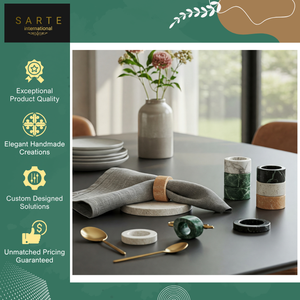 Top Notch Quality Eco-Friendly Luxury Handcrafted Dining Tableware <b>Travertine</b> Stone Napkin Rings Customized Color Stocked Modern - Product Image 6