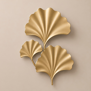 GINKGO LEAF <b>WALL</b> DECOR SET Ginkgo Leaf <b>Wall</b> Decor Gold Plated Minimalist Floral Botanical Hanging <b>Art</b> Single Piece - Product Image 3
