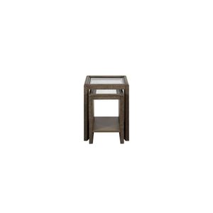 Cocoa <b>Nesting</b> Coffee <b>Tables</b> with Elegant Glass Top for Small Spaces - Product Image 1