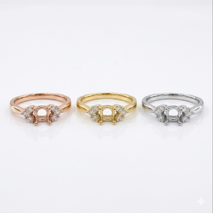 La mejor mano de obra Diseño único Calidad superior 14K Oro blanco sólido Diamante real Forma redonda Anillo de compromiso moderno para mujer - Product Image 6