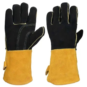 Gants en cuir de vachette pleine fleur de qualité supérieure, résistants à la coupure et à la chaleur, doublés coton, à manchette longue, pour usage industriel intensif et lutte contre l'incendie - Product Image 4