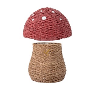 Mushroom Shaped Water Hyacinth Storage Bin Woven Kids Toy Organizer Hamper with <b>Removable</b> Lid - Product Image 2