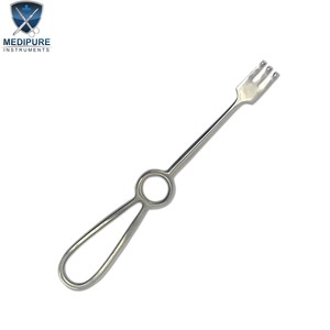 Retractor Volkmann de Acero Inoxidable Alemán, Tipo Rastrillo, Múltiples Puntas (Tres), para Mobilización de Tejidos, Instrumentos Quirúrgicos - Product Image 3