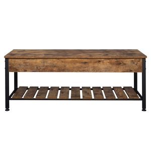 Panca Portascarpe con Telaio in MDF Industriale e Piano Sollevabile RT per Ingresso, Sala da Pranzo, Corridoio, Soggiorno - Product Image 4