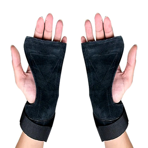 Cowhide Leather Gym <b>Weight</b> Lifting Gloves Adjustable Wrist Wraps Breathable Hand Grips Lightweight Non-Slip Support Deadlifts - Product Image 1