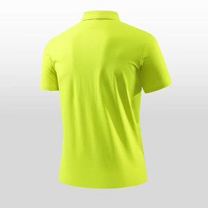 Polo à manches courtes en tricot uni pour homme, séchage rapide, vert, style décontracté, tissu polyester - Product Image 2