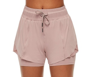 Pantalones Cortos Deportivos 2 en 1 para Hombre, Cintura Media, Ecológicos, Transpirables, de Secado Rápido, con Cordón Ajustable, para Yoga y Gimnasio - Product Image 1