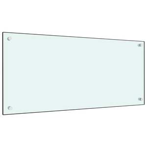 Revêtement mural de cuisine en verre trempé blanc 35,4 x 15,7 po - Product Image 2