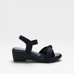Sandales à talon compensé élégantes et confortables pour femmes, design nœud tendance, à enfiler, coussinets souples, antidérapantes, légères, pour usage quotidien, élégantes - Product Image 3