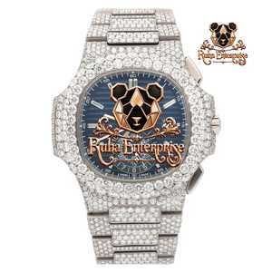 Premium <b>Mens</b> Moissanite Crystal Wristwatch Quartz Mechanism Stainless Steel Configuration Brilliant Decorative Stone Finish - Product Image 1