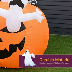 Decorazioni Gonfiabili di Halloween in PVC da 6 Piedi con LED, Jack O' Lantern e Fantasmi di Zucca per Esterni, Giardino e Prato - Product Image 5