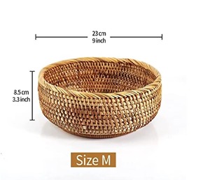 Bol à fruits en rotin poli fait main - Léger et compatible lave-vaisselle pour usage domestique - Product Image 4