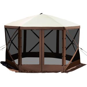 Gazebo 3,6 x 3,6 m con Zanzariera, Tenda Pop-Up da Campeggio a 6 Lati con Finestre in Rete, Borsa per il Trasporto e Picchetti per il Fissaggio al Suolo - Product Image 1