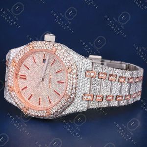 Reloj de Lujo Tonneau de Cuarzo, Acero Inoxidable con Incrustaciones de Diamantes, Detalles en Oro Rosa, Pantalla Analógica, Cierre Desplegable, 41 mm, Unisex - Product Image 2