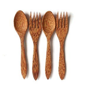 Juego de utensilios de cocina de madera para ensalada, cuchara y tenedor, ecológicos, manuales - Product Image 6
