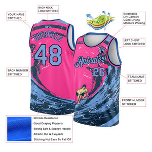 Top Notch Men's Basketball Jersey Sublimation Uniform Vest Quick Dry Anti-Bacterial Sportswear Mesh Basketball Jersey For Men - Product Image 5