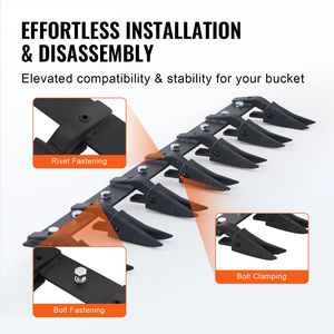 Barra a 53 denti per benna per trattore subcompatto, capacità di carico 4560 libbre, compatibile con barra a 53 denti per benna - Product Image 3