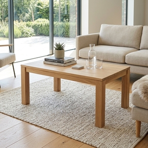 Modern Rectangular <b>Solid</b> <b>Wood</b> Coffee Table Elegant Straight Leg Wooden Accent Table For Rustic Home Setup Art Design Pure Art - Product Image 3