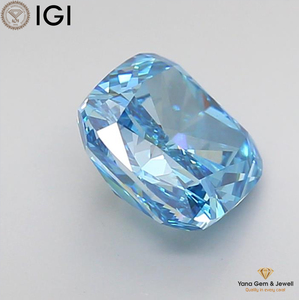 เพชร VS1 ความใสระดับ Clarity ทรงแฟนซีสีน้ำเงินสดใส พร้อมใบรับรอง IGI รูปทรงสี่เหลี่ยมคัชชู น้ำหนัก 2.00 กะรัต เพชร CVD ผลิตในห้องปฏิบัติการ เหมาะสำหรับแหวนแต่งงาน - Product Image 3