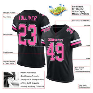 Camiseta de Fútbol Americano Estampada OEM con Manga Corta, Diseño Personalizable que Absorbe la Humedad, Unisex, Venta al por Mayor - Product Image 2