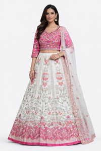 Robe de mariée pakistanaise lourde en soie Lehenga Choli longue avec broderie perlée, robe de mariage traditionnelle 2026 - Product Image 4