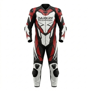 Combinaison de course moto en cuir personnalisée, équipement de moto, fournisseur OEM, vente en gros, vêtements de protection pour motards, cuir de vachette, piste - Product Image 1