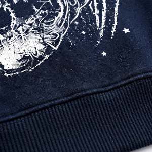 Trending Unisex Fleece Hoodie Dark <b>Skull</b> Graphic Print Casual Winter <b>Top</b> Loose Fit Drop Shoulder Cuffs Premium Quality Wholesale - Product Image 3