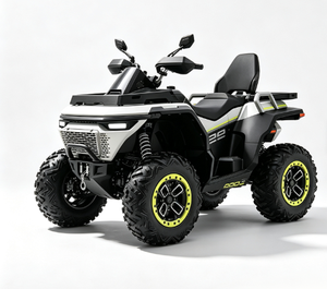 Quad 1000cc Professionnel Tout-Terrain Dune, Blanc et Noir Contrastant, Jantes Jaunes Fluorescentes, Moteur 4 Temps, Transmission par Arbre - Product Image 2