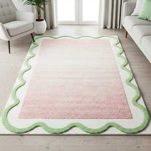 Tapis en laine tufté à la main, tapis de luxe texturé |   Tapis décoratif antidérapant de haute qualité, adapté aux animaux domestiques, sur mesure, 1 pièce - Product Image 2