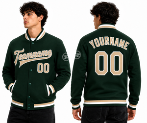 Veste de baseball personnalisée verte pour homme, style universitaire, impression du nom et du numéro de l'équipe sur le devant et le dos, logo personnalisé, respirante, écologique - Product Image 4