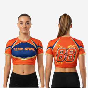 เสื้อครอปท็อปสำหรับฝึกซ้อมเชียร์ลีดเดอร์ ทรงสปอร์ตสวมใส่สบาย ออกแบบมาสำหรับทีมเชียร์และเต้นรำ เสื้อครอปท็อปน้ำหนักเบา รุ่น 2026 มีจำหน่ายแล้ว - Product Image 3