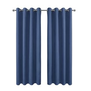 Cortinas Opacas Modernas de Alta Gama de 46x90 Pulgadas, Color Azul Marino, con Diseño de Cuerda, para Ventanas Planas - Product Image 1