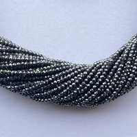 Perles rondes facettées en micro-hématite naturelle de 2 mm et 3 mm, design tendance pour la création de bijoux, achetez maintenant auprès d'un fabricant indien