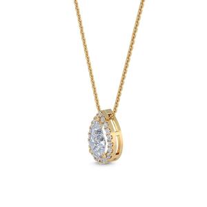 Collier élégant pour femme en or jaune 9 carats avec pendentif en diamant de laboratoire taille poire de 0,84 carat, bijou raffiné - Product Image 2