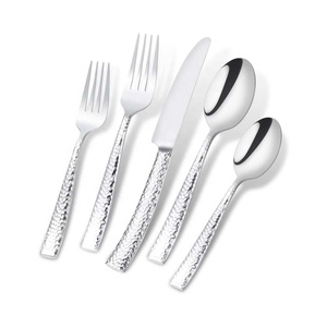 Couverts de mariage Poignée de forme ronde en acier inoxydable de haute qualité avec couverts plaqués argent Ensembles de couverts en acier inoxydable - Product Image 4