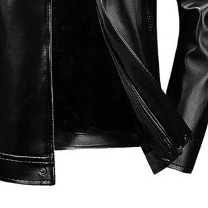 Chaqueta de cuero para motociclista con cuello de piel – Estilo robusto - Product Image 4
