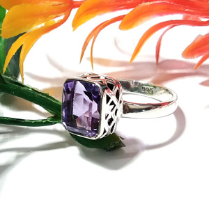 925 Sterling Silver Cushion Cut Amethyst <b>Ring</b> for Women Natural Purple Amethyst Gemstone <b>Ring</b> Gift <b>Ring</b> Wholesale Supplier - Product Image 4