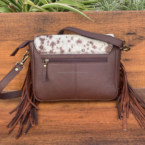 Bolso bandolera de cuero con flecos para mujer, bolso Floral de cuero genuino de estilo occidental, monedero de hombro de piel de vaca - Product Image 4