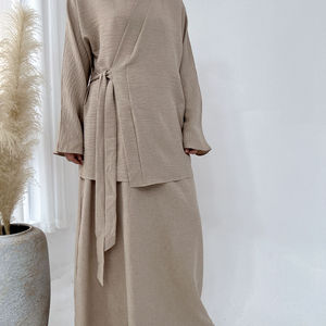 Venta al por mayor OEM Nuevo Conjunto de Abaya Jazz con Abertura Frontal para Uso Diario, Kimono, Abaya para Niñas Musulmanas, Abaya Turca, Abaya de Dubái, Ropa Islámica para Mujer - Product Image 4